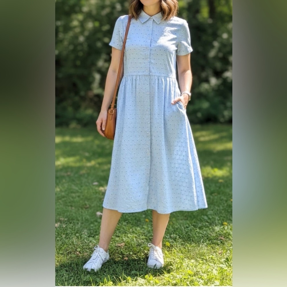 Ralph Lauren Black Label Light Blue Midi Dress